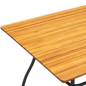 Table de jardin Beeley Acier / Acacia massif - Marron / Noir - Largeur : 100 cm