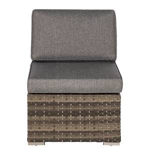 Loungeelement Bahrani aus Polyrattan Polypropylen / Polyester - Braun / Grau