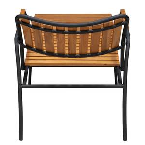 Chaise longue Beeley Acier / Acacia massif - Marron / Noir