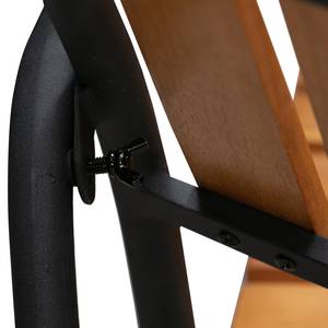 Chaise longue Beeley Acier / Acacia massif - Marron / Noir