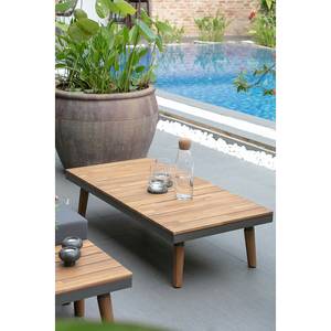 Table lounge Capilla Acacia massif / Acier - Gris / Marron