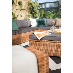 Loungeecke Chavara Polyrattan / Webstoff - Braun / Anthrazit