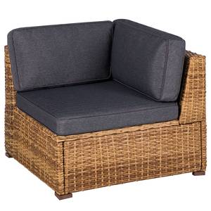 Loungeecke Chavara Polyrattan / Webstoff - Braun / Anthrazit