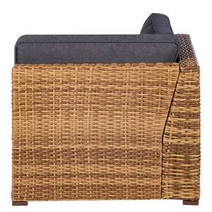 Loungeecke Chavara Polyrattan / Webstoff - Braun / Anthrazit