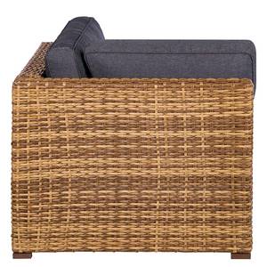 Loungeecke Chavara Polyrattan / Webstoff - Braun / Anthrazit