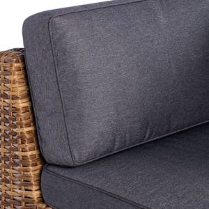 Loungeecke Chavara Polyrattan / Webstoff - Braun / Anthrazit