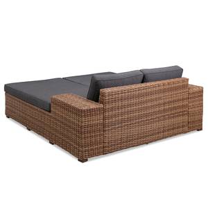 Daybed Chavara Polyrattan / Webstoff - Braun / Anthrazit