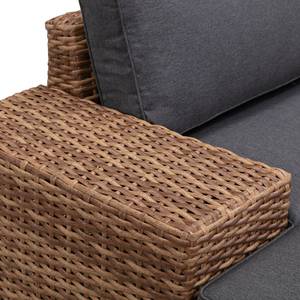 Daybed Chavara Polyrattan / Webstoff - Braun / Anthrazit