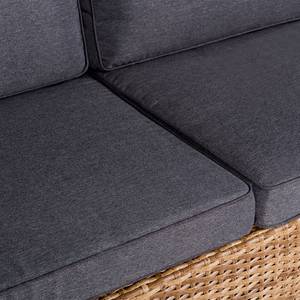 Loungesofa Chavara II Polyrattan / Webstoff - Braun / Anthrazit