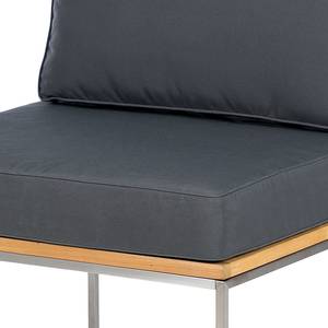 Eetfauteuil Cipressa polyester/massief teakhout - grijs/bruin