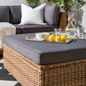 Loungehocker Chavara Polyrattan / Webstoff - Braun / Anthrazit