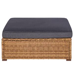 Loungehocker Chavara Polyrattan / Webstoff - Braun / Anthrazit