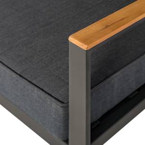 Loungefauteuil Coari staal/polyester - zwart/grijs