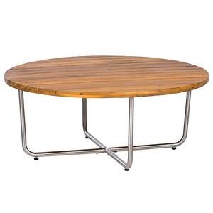 Designer Loungetisch Desha aus Akazie Edelstahl / Akazie massiv - Braun / Silber