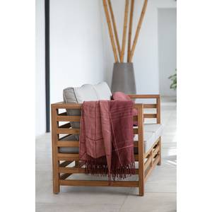 Canapé lounge Estela I Polyester / Acacia massif - Marron / Gris