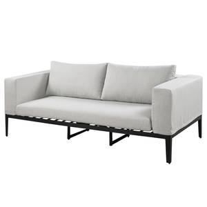 Loungesofa ELWAH Webstoff / Aluminium - Hellgrau / Schwarz - Breite: 220 cm