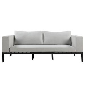 Loungesofa ELWAH Webstoff / Aluminium - Hellgrau / Schwarz - Breite: 220 cm