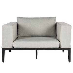 Loungefauteuil ELWAH geweven stof/aluminium - lichtgrijs/zwart