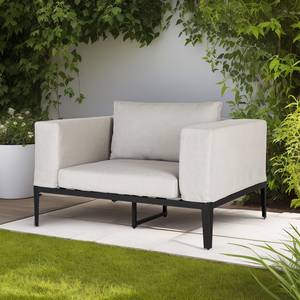 Fauteuil de jardin ELWAH Tissu / Aluminium - Gris clair / Noir