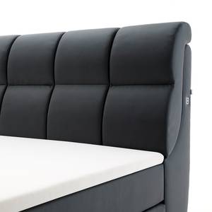 Lit boxspring Texas II Noir - Textile - 182 x 131 x 232 cm