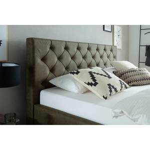 Gestoffeerd bed San Remo Groen - 160 x 200cm - Chroomkleurig glanzend