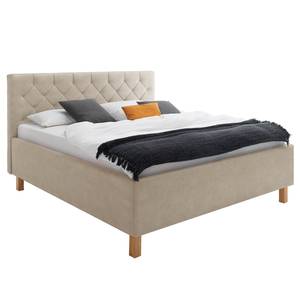 Gestoffeerd bed San Remo Beige - 180 x 200cm - Lichte eikenhouten