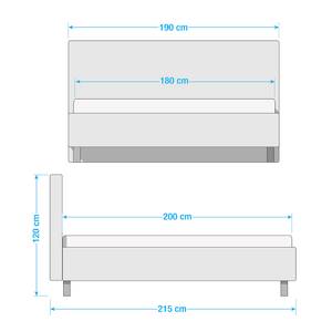 Gestoffeerd bed San Remo Beige - 180 x 200cm - Lichte eikenhouten