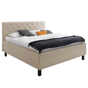 Gestoffeerd bed San Remo Beige - 160 x 200cm - Zwart