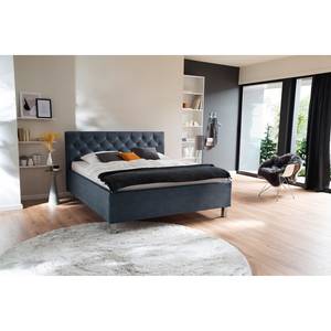 Gestoffeerd bed San Remo Duifgrijs - 160 x 200cm - Chroomkleurig glanzend
