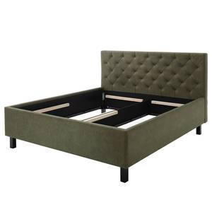 Gestoffeerd bed San Remo Groen - 180 x 200cm - Zwart