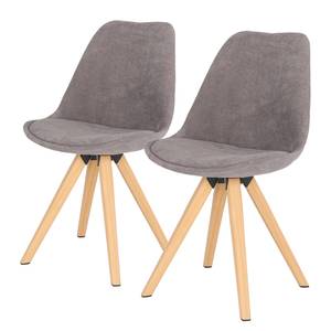 Chaises capitonnées Taskan II (lot de 2) gris