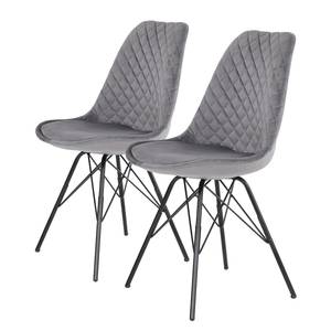 Gestoffeerde stoel Flekke I (set van 2) grijs