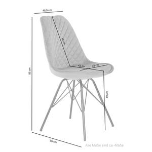 Chaises capitonnées Flekke I (lot de 2) Gris