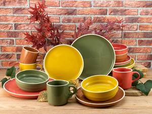 Servizio da tavola INDIAN SUMMER (16) Stoneware - Multicolore