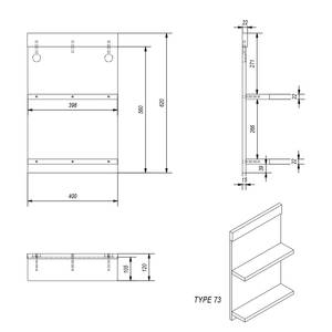 Étagère murale Lewk Imitation pin blanc / Imitation pin