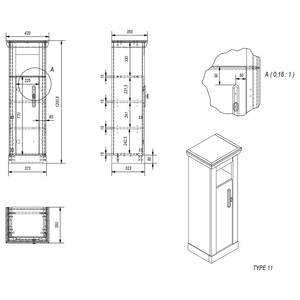 Midischrank Lewk Pinie Weiß Dekor / Pinie Dekor