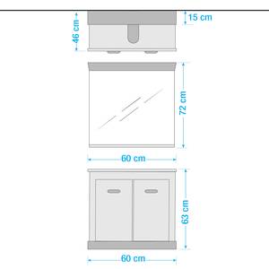 Salle de bain Lewk I (2 éléments) Imitation pin blanc / Imitation pin