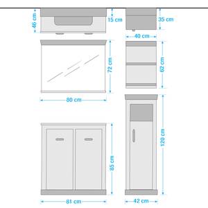 Salle de bain Lewk X (4 éléments) Imitation pin blanc / Imitation pin