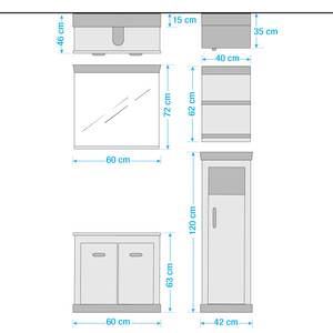 Badezimmerset Lewk IV (4-teilig) Pinie Weiß Dekor / Pinie Dekor