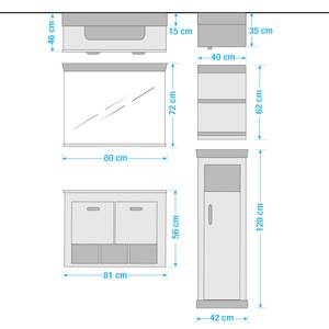 Salle de bain Lewk XVII (4 éléments) Imitation pin blanc / Imitation pin