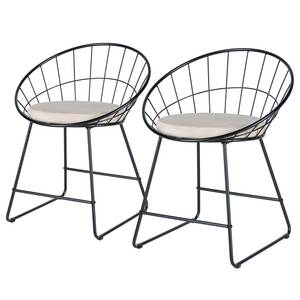 Chaises Ceza (lot de 2) Beige / Noir