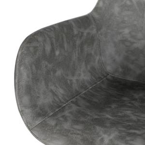 Chaise à accoudoirs Cielo Imitation cuir / Acier - Gris vintage / Noir