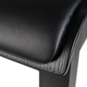 Chaises de bar Tunley (lot de 2) Imitation cuir / Frêne massif - Noir