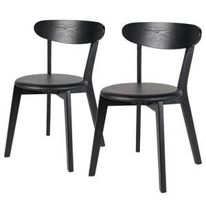 Chaises Bogmoor (lot de 2) imitation cuir / Frêne massif - Noir