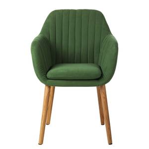 Chaises à accoudoirs Tilanda I Vert / Chêne - Lot de 2