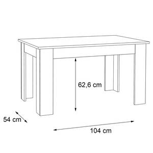 Tavolo da pranzo Timber Bianco / Effetto quercia di Sonoma - Larghezza: 140 cm