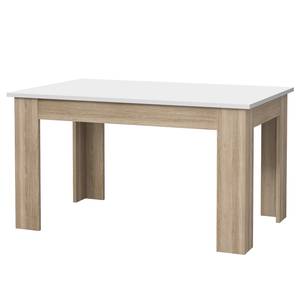 Eettafel Timber Wit/Sonoma eikenhouten look - Breedte: 140 cm