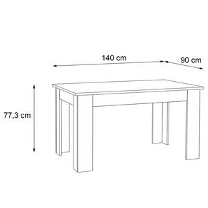 Esstisch Timber Weiß / Eiche Sonoma Dekor - Breite: 140 cm