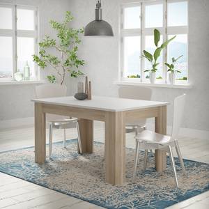 Eettafel Timber Wit/Sonoma eikenhouten look - Breedte: 140 cm