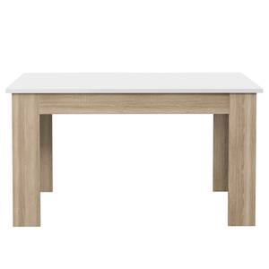 Table Timber Blanc / Imitation chêne de Sonoma - Largeur : 140 cm